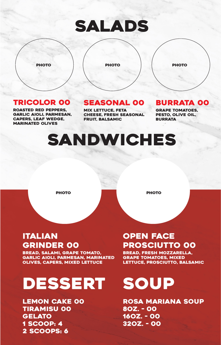 Our Menu | Delectable Pasta in Valpo | Maria's Pasta Project